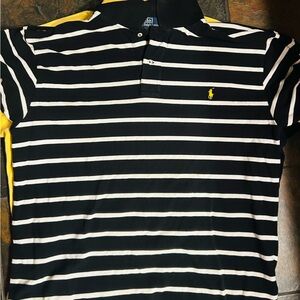 Polo by Ralph Lauren Men's Cream Polo Shirt with USA Flag